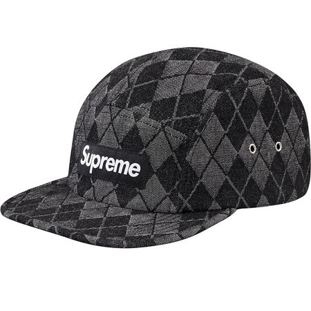 Supreme Denim Argyle Camp Cap- Black