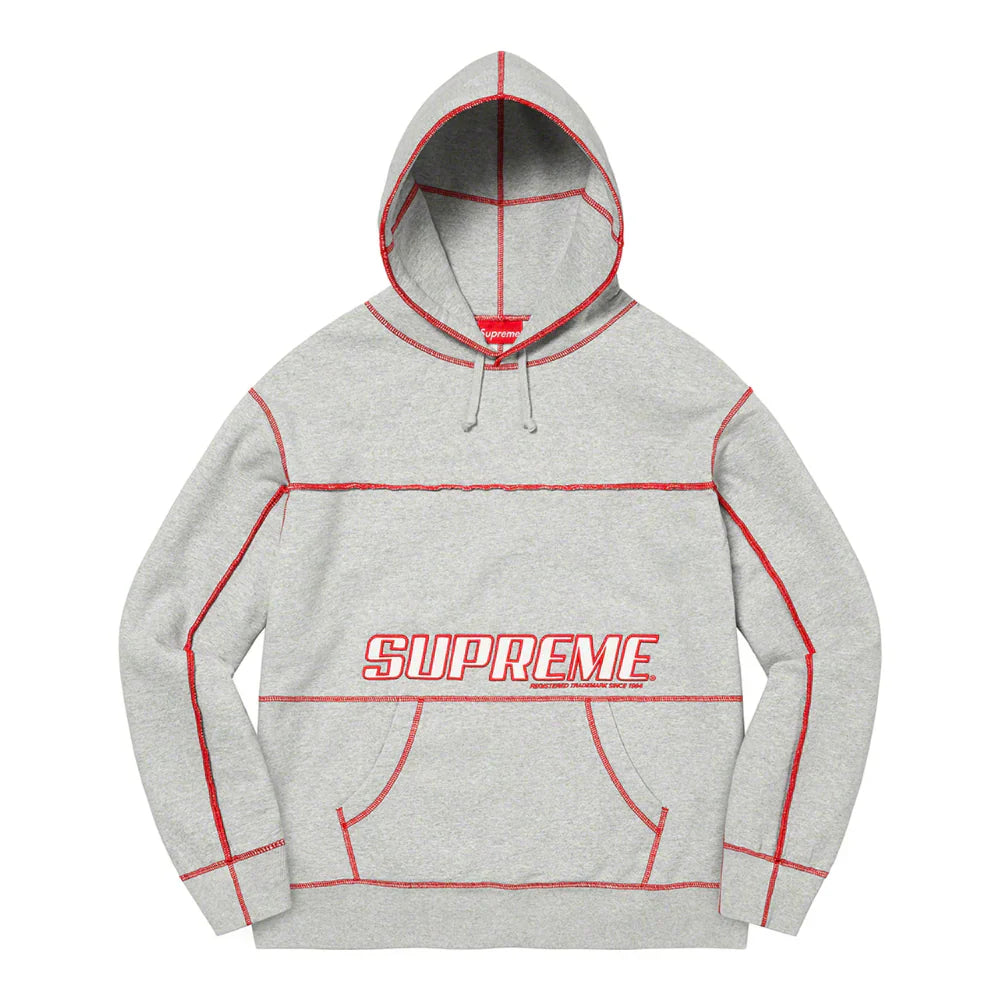 Supreme Coverstitch Hooded Sweatshirt Heather Grey