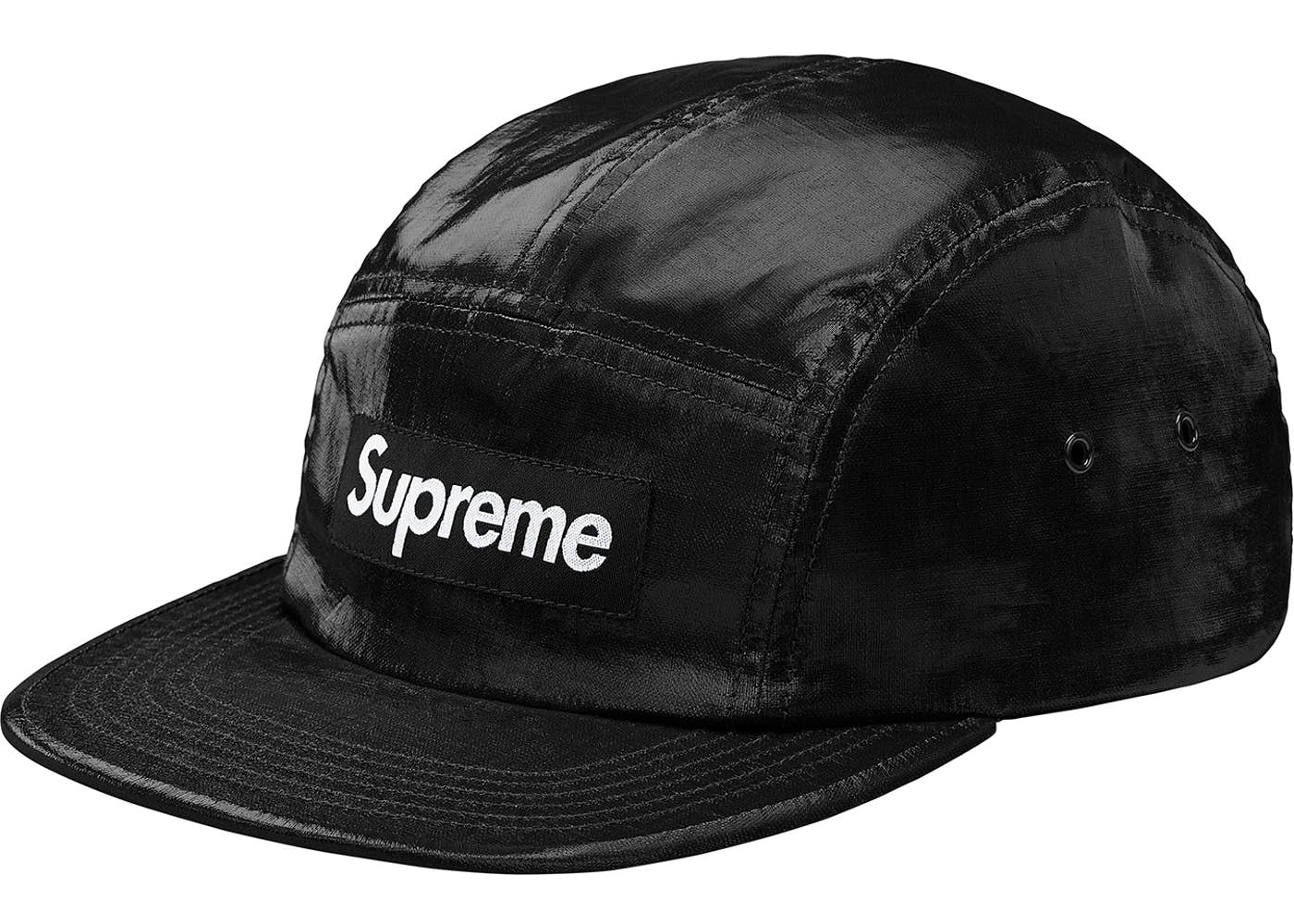 Supreme Coated Linen Camp Cap- Black