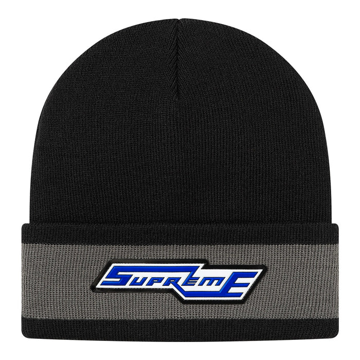 Supreme Cuff Stripe Beanie- Black