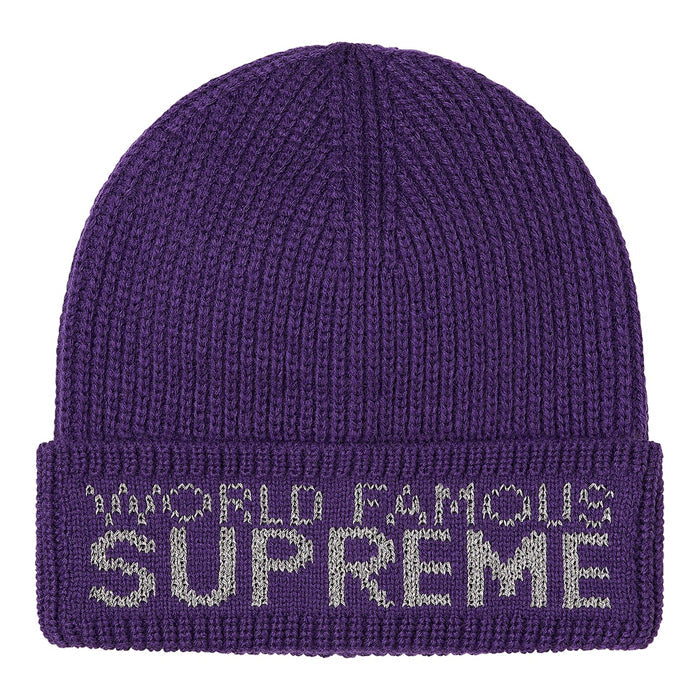 Supreme World Famous Beanie- Dark Purple