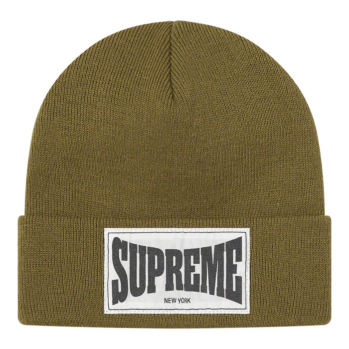 Supreme Woven Label Beanie- Olive