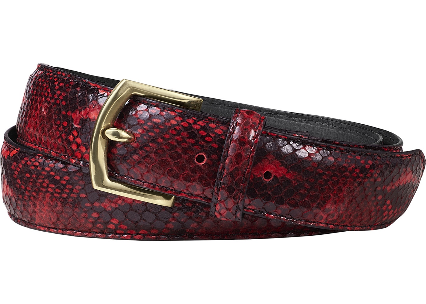 Supreme Faux Snakeskin Belt- Red
