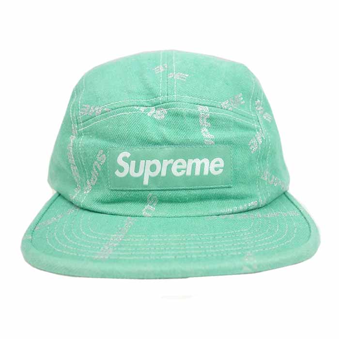 SUPREME Denim Logo Camp Cap SS17 Supreme Box Logo - green