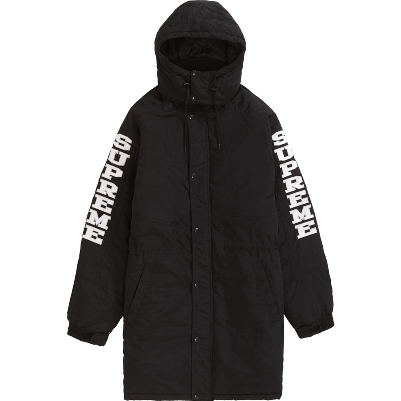 Supreme Sleeve Logo Sideline Parka- Black