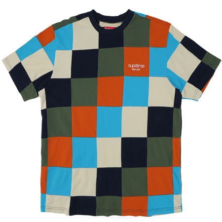 Supreme Patchwork Pique Tee- Navy/Teal/Orange