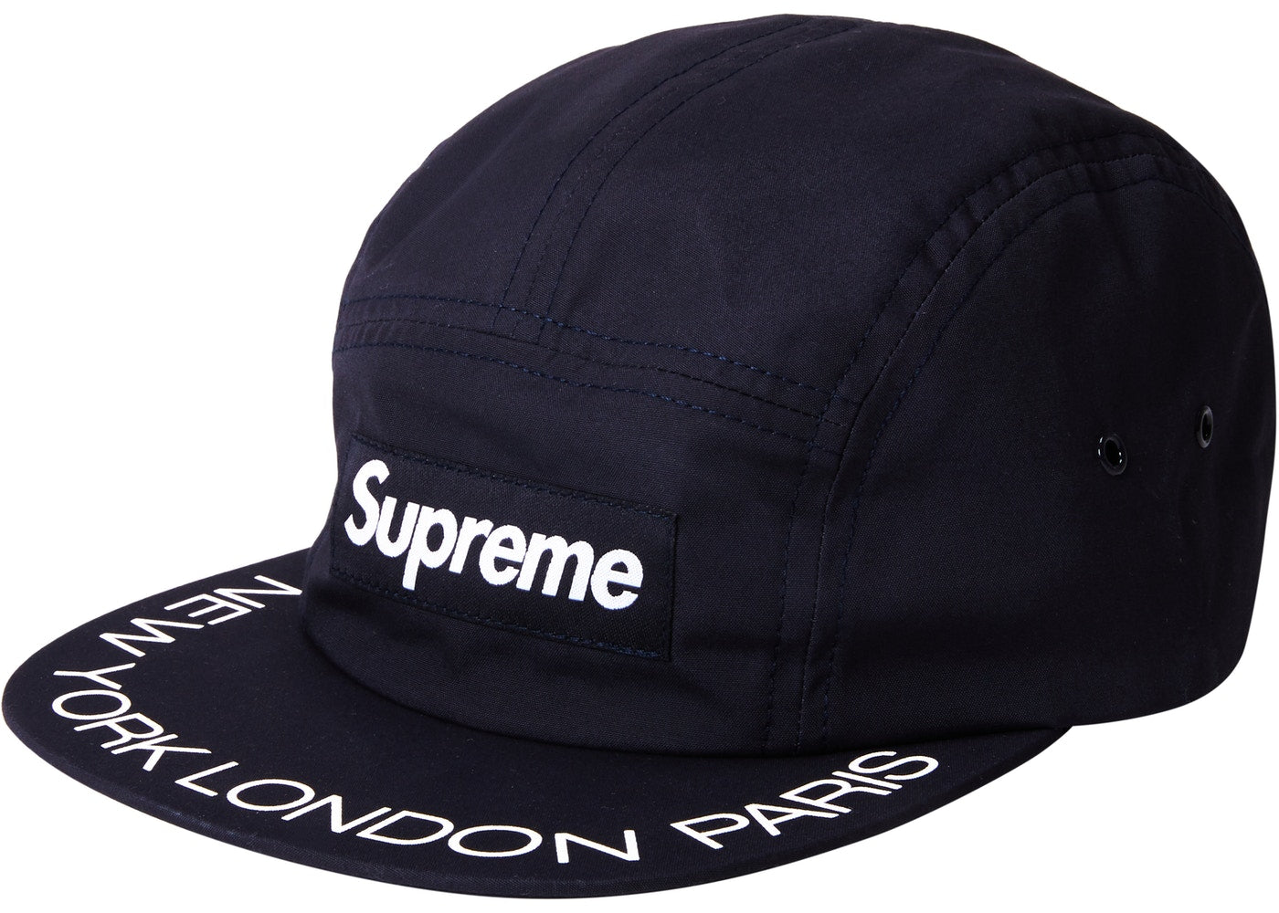 Supreme Visor Print Camp Cap- Navy
