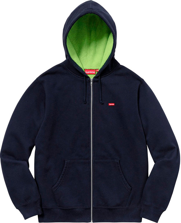 Supreme Contrast Zip Up Hooded Sweatshirt- Navy