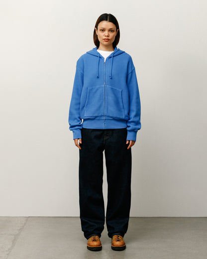 DOUBLE LAYER WAFFLE ZIP HOODIE