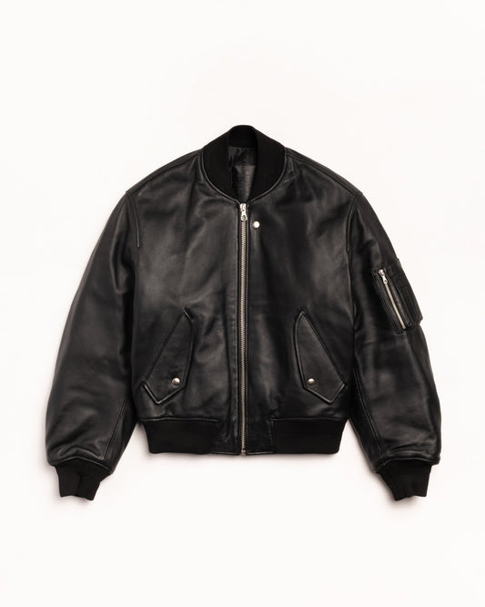 LEATHER BUILT BOMBER