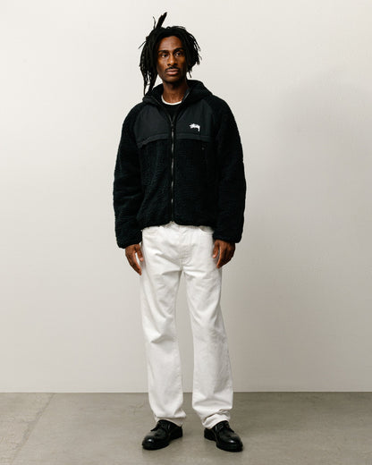 SHERPA PANELED HOODED JACKET