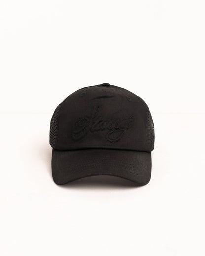 WAXED CURSIVE STITCH SNAPBACK TRUCKER