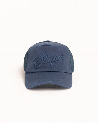 WAXED CURSIVE STITCH SNAPBACK TRUCKER