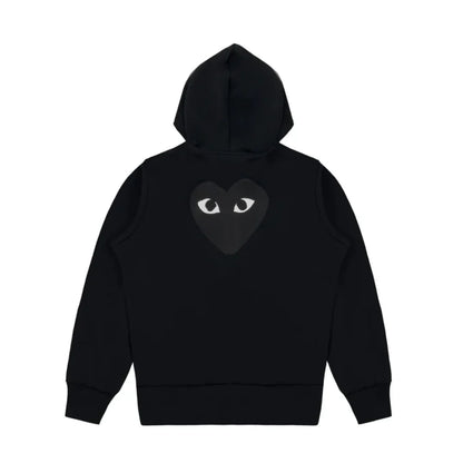 Comme des Garcons Play Big Black Heart Zip Up Hoodie Black
