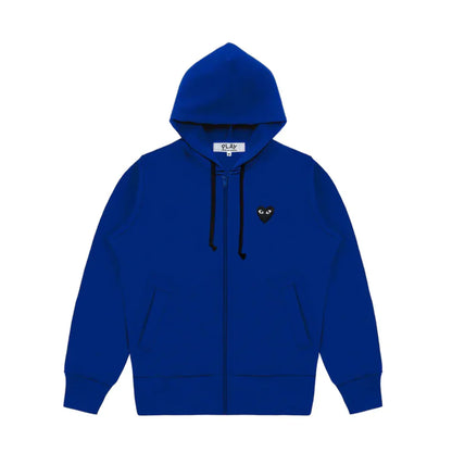 Comme des Garcons Play Big Black Heart Zip Up Hoodie Navy