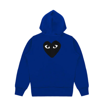 Comme des Garcons Play Big Black Heart Zip Up Hoodie Navy