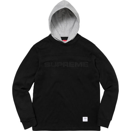 SUPREME Hooded Waffle Ringer - Black
