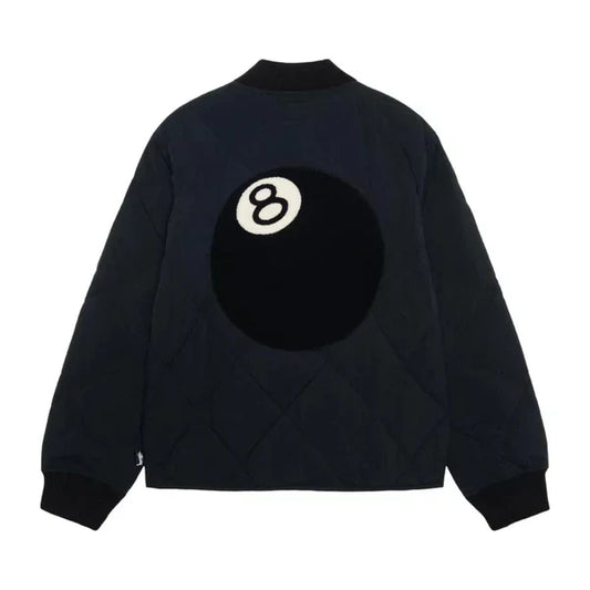 Stussy 8 Ball Quilted Liner Jacket Black