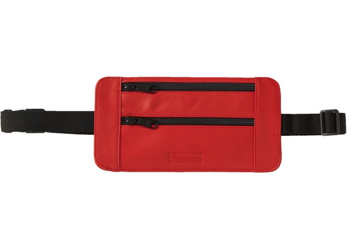 Supreme Leather Waist/Shoulder Pouch- Red