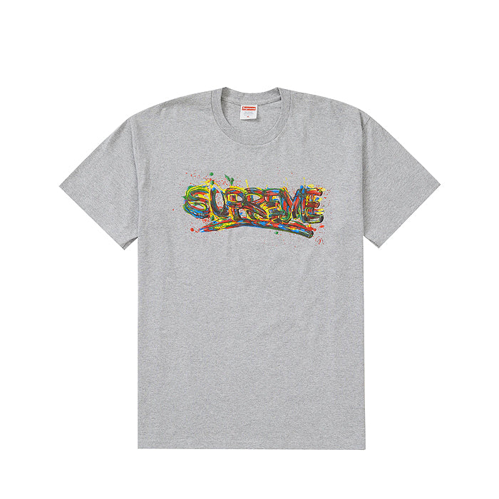 Supreme Paint Logo Tee- Heather Grey