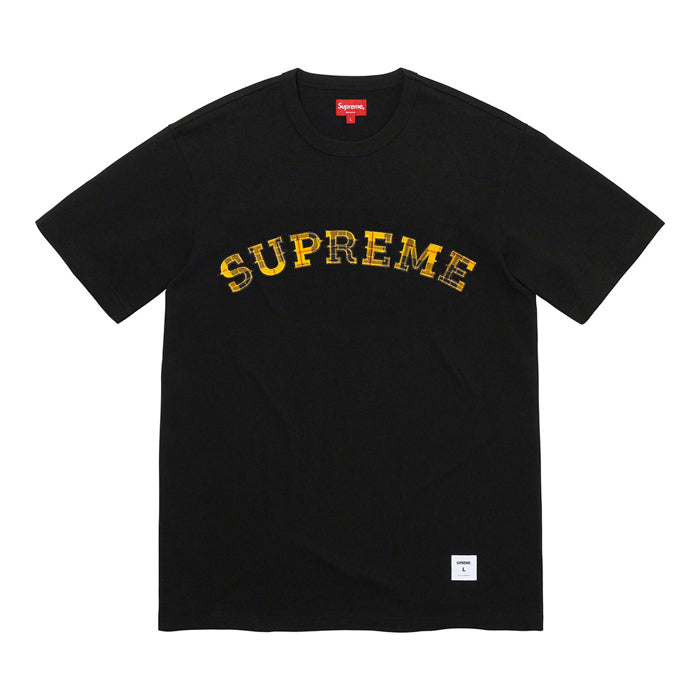 Supreme Plaid Appliqué S/S Top- Black