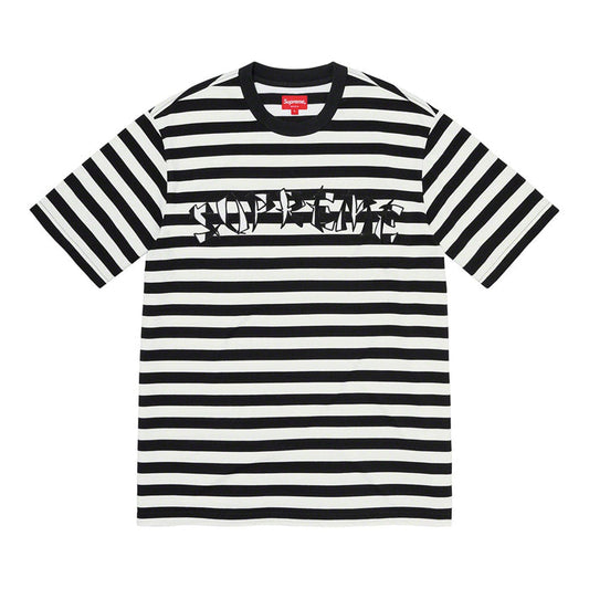 Supreme Stripe Appliqué S/S Top- Black