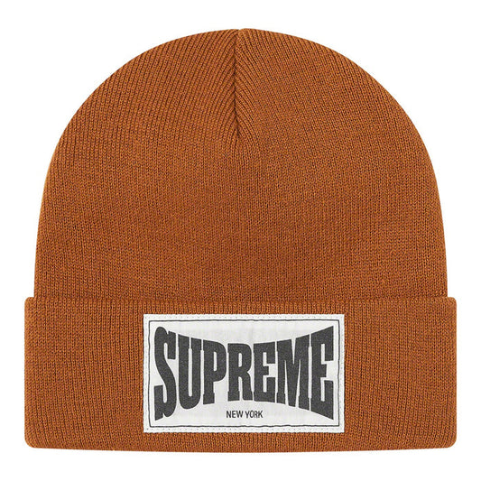 Supreme Woven Label Beanie- Rust