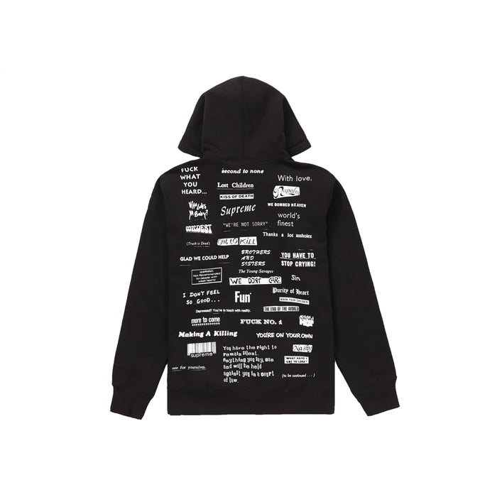 Supreme Stop Crying Hooded Sweatshirt - Black