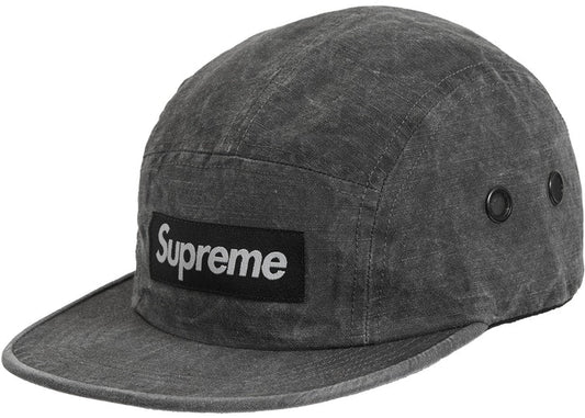 Supreme Washed Linen Camp Cap- Black