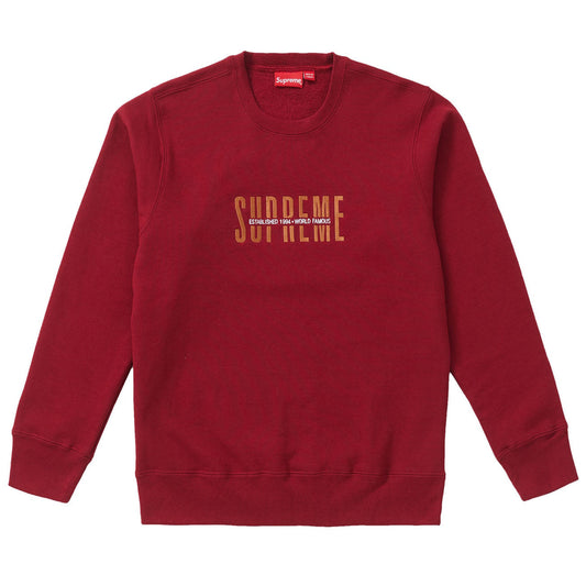 Supreme World Famous Crewneck- Cardinal