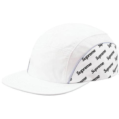 Supreme Diagonal Logo Side Panel Camp Cap -White