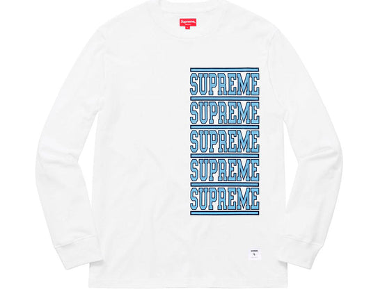 Supreme Stacked L/S Top- White