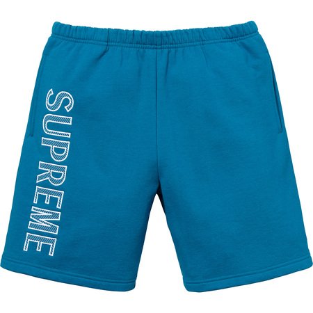 Supreme Leg Embroidery Sweatshort- Dark Aqua